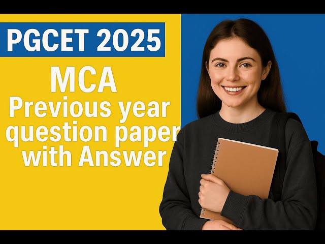 PGCET 2026|MCA 2023 Question Paper with Answer