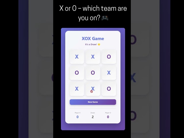 I Built a Modern XOX Game Using HTML, CSS & JavaScript | XOX Game  #coding