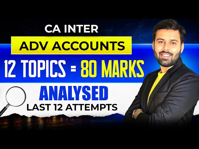 Most Important Topics for Advanced Accounts || CA Inter Sept 26 || ABC Analysis OUT !!