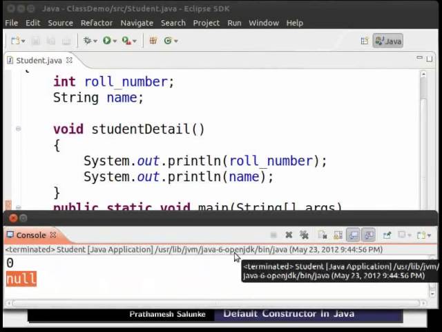 Default constructor - Kannada