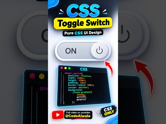 #java #codinglife Premium 3D Power ON/OFF Toggle Switch | HTML CSS JavaScript #webdevelopment  #uiux