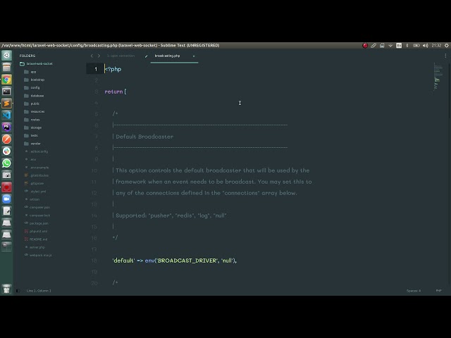 شرح استخدام الويب سوكيت فى لارافيل