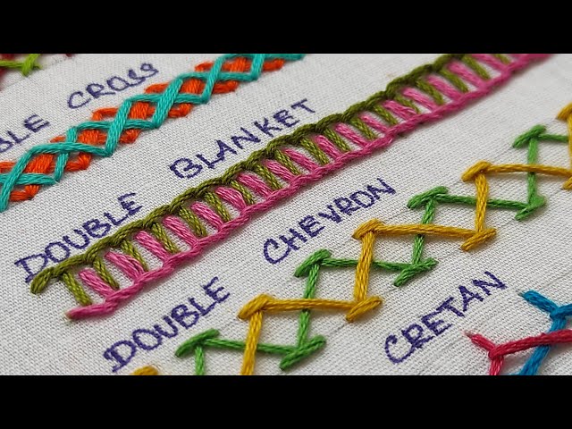 5 Basic Hand Embroidery Stitches Suitable for Border Designs/ Easy Hand Embroidery Border Designs