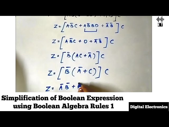 Simplification of Boolean Expression using Boolean Algebra Rules | Important Questions 1