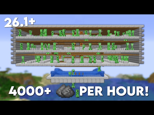 Minecraft Easy CREEPER Farm 26.1 Tutorial - 4000+ Gunpowder Per Hour