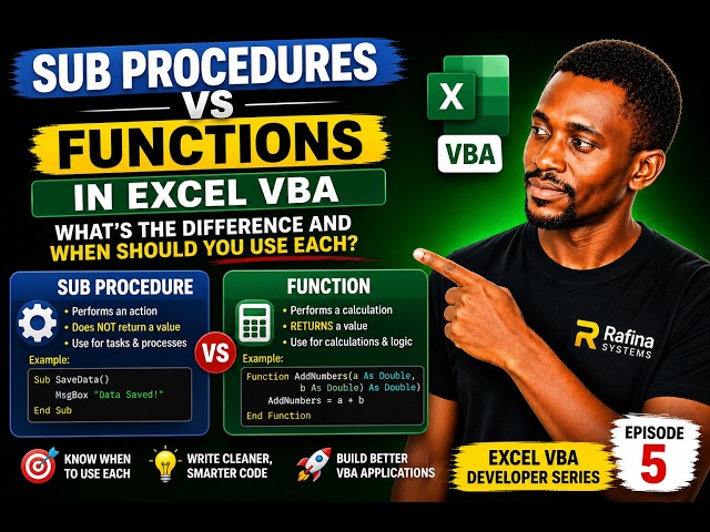 Sub Procedures vs Functions in Excel VBA – What's the Difference and When Should You Use Each