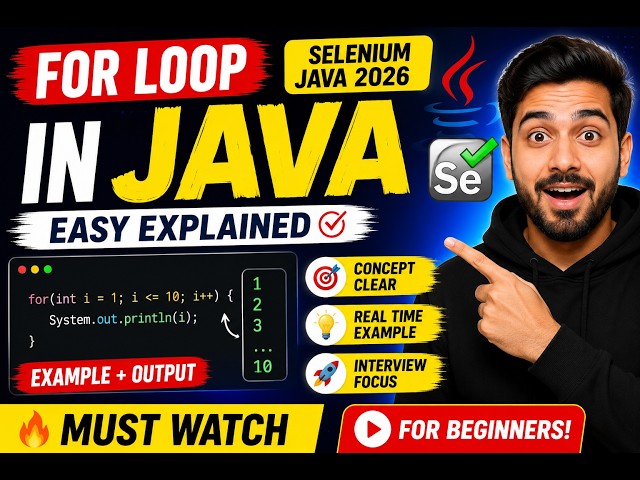 193. for loop in Java (Selenium Java 2026)
