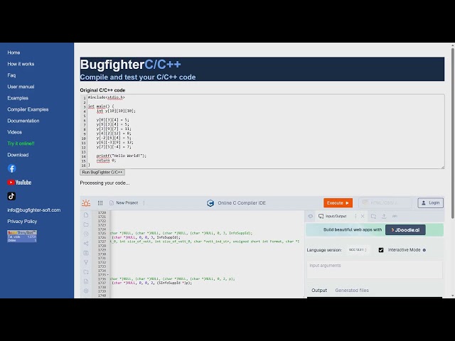 BugFighter C/C++ Tutorial: Find Multidimensional Array Buffer Overflows