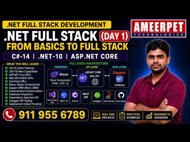 .Net Full Stack Course | Day1 | Road Map and Concepts | Ameerpet Technologies | By Srinivas