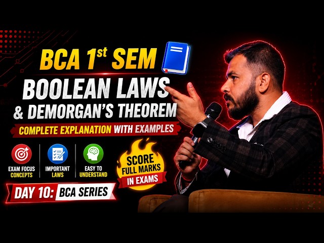 Learn Boolean Laws in One Class | De Morgan’s Theorem | BCA 1st Sem Maths | cyber kaksha