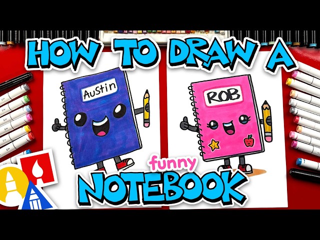 How To Draw A Funny School Notebook