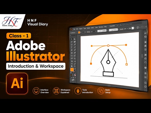 Adobe Illustrator Training - Class 1 - Introduction, Workspace & Tools Bangla