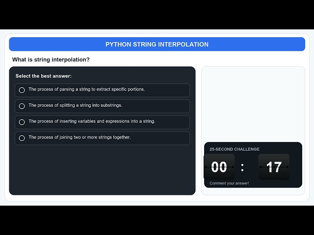 What Is String Interpolation in Python? 🐍 | 25-Second Challenge
