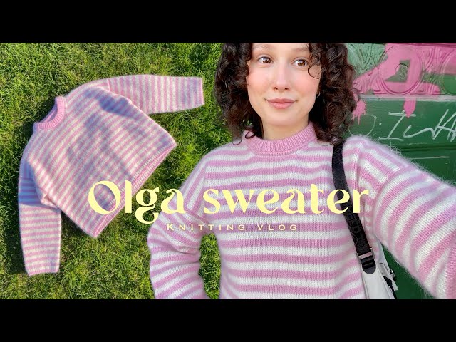 Knitting the Olga Sweater by PetiteKnit | My First Knitting Vlog (sub)