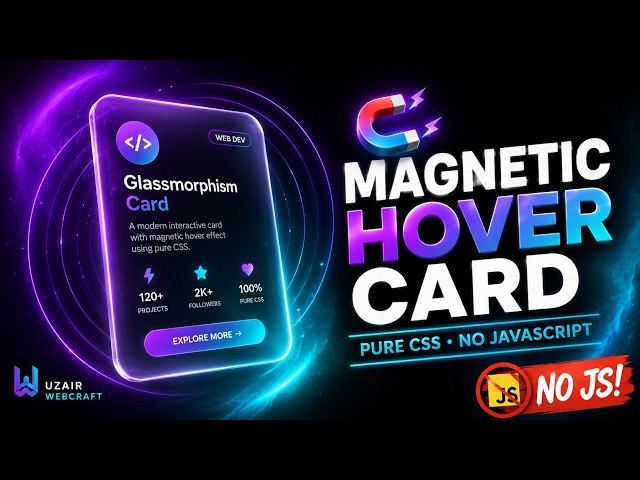 Magnetic Hover Card Effect Using Pure CSS No JavaScript! — Full Tutorial