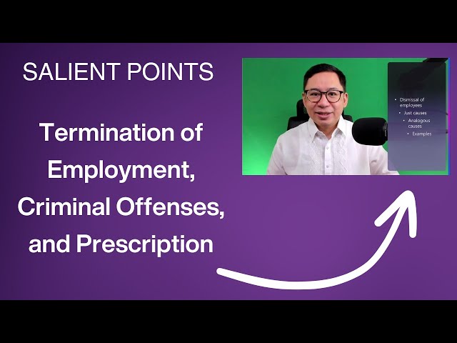 Termination of Employment, Criminal Offenses, and Prescription