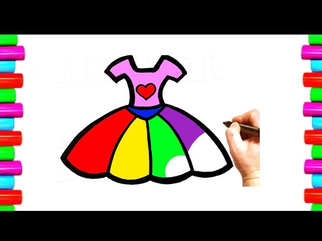 Dress drawing - How to draw a dress for kids