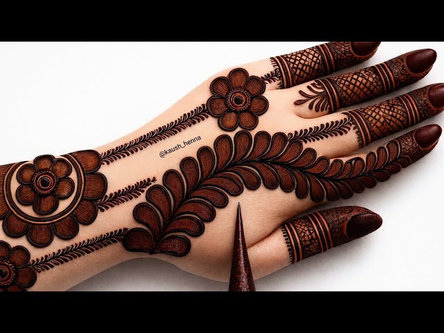 Very simple unique style mehndi design for back hand|new easy mehndi design 2025 | mehandi designs|
