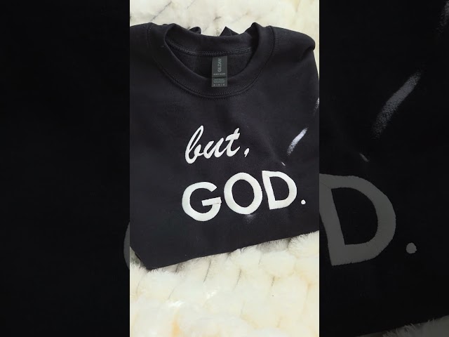 Bringing a client's vision to life with this stunning "But, God" embroidered shirt! 🧵✨