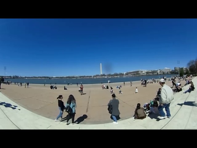 360 at Jefferson Memorial by Tidal Basin during Cherry Blossoms