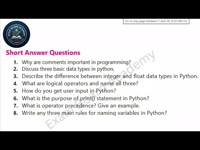 Chapter 3 Solved Exercise | MCQs, Short & Long Questions | Class 10 Computer Science