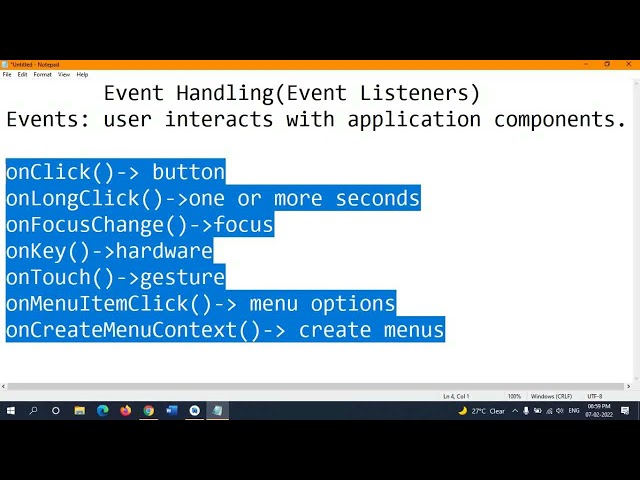 Lecture 4 -- Event Handling