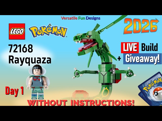 ⛔🐉 NEW LEGO Pokémon Rayquaza 72168 LIVE Build WITHOUT INSTRUCTIONS! Day 1
