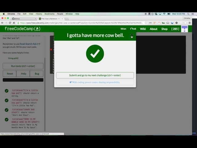 Free Code Camp: Title Case a Sentence