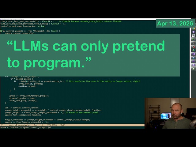 Jonathan Blow on why LLMs cannot program