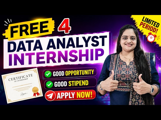 4 Data Analyst Internships🔥 | 🚨 Last Date Near | Stipend + Certificate | Apply Now 📊