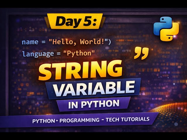 Day 5 Python Tutorial | String Variables in Python | Python for Beginners #Shorts
