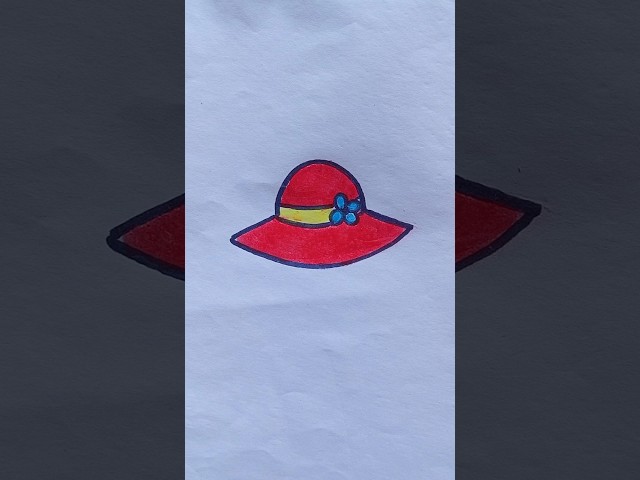 How To Draw Cute Hat drawing easy for kids #art #hat #shorts #viralvideo #youtubeshorts