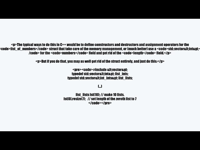 C++ memory management for a vector with variable length items