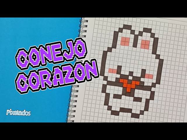 HOW TO DRAW A RABBIT WITH A HEART step by step in PIXEL ART - PIXELATED