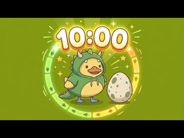 10 Minute Timer 🦆 Dino Study Timer for Classroom Focus
