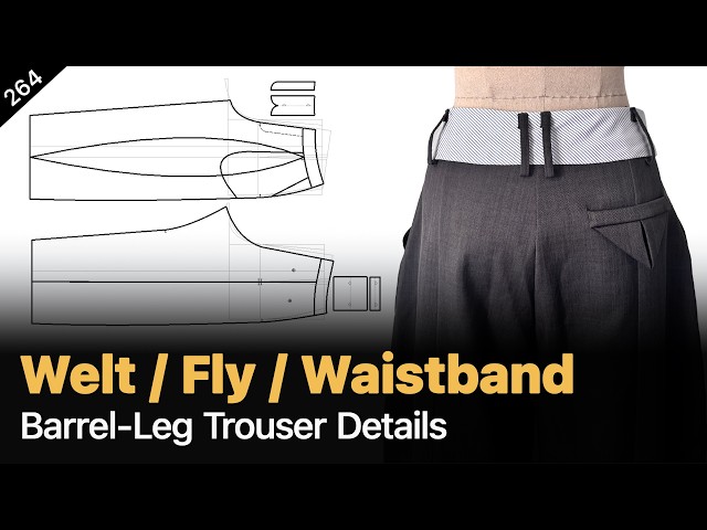 Understanding Waistbands — Structure, Fit, and Shape | Drafting Pant Pocket welt & Fly