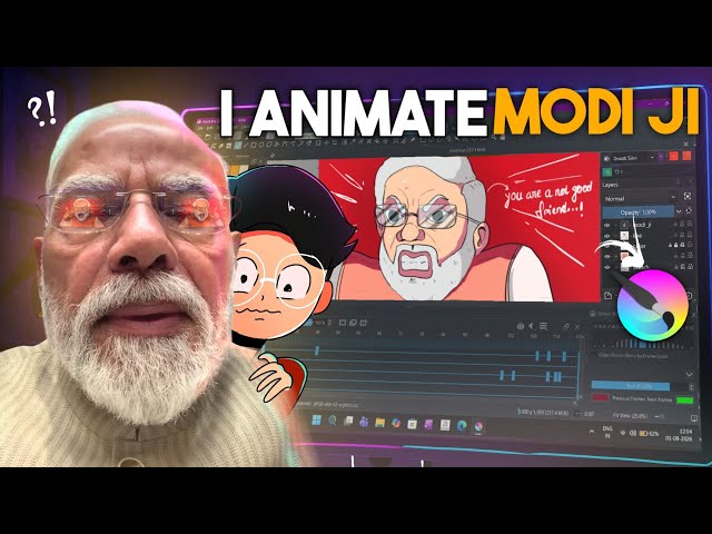 I Animate MODI JI on Krita...... | Krita Animation Tutorial in Hindi