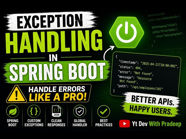 Exception Handling in Spring Boot | @ControllerAdvice & @ExceptionHandler | Complete Tutorial