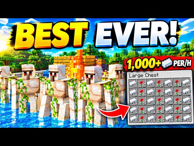 EASY IRON FARM in Minecraft java & Bedrock 1.26! |  1000+ Iron Per Hour 🔥
