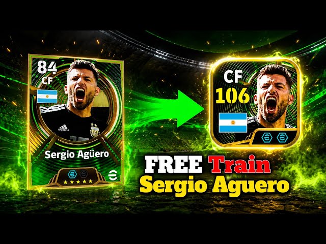 How to FREE Train Sergio Aguero 106 efootball mobile Training Card efootball 🤯
