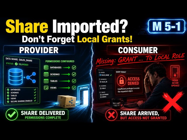 Snowflake COF-C03: Provider vs Consumer Sharing Permissions