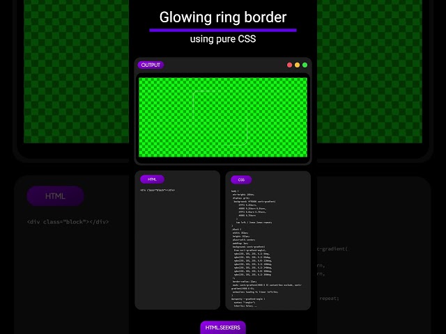 Glowing ring border using pure CSS ✨ #htmlcss #glowingborder #webdesign