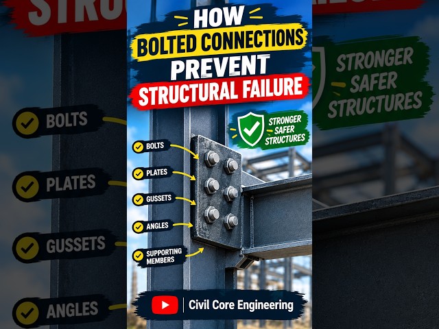 How Bolted Connections Prevent Structural Failure #civilengineering #steelstructure