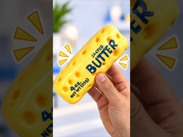 DIY Cheese Butter Squishy 🧈🧀 #trending #tiktok #art #shorts #craft #diy #squishy