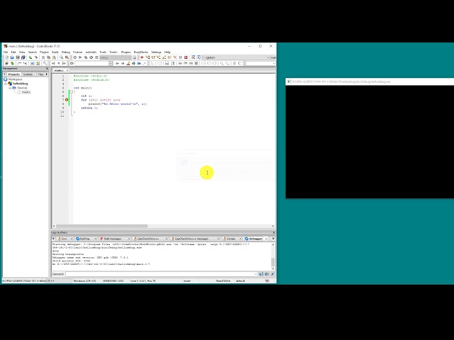 CodeBlocks : Line Step in C Debugging with an Example