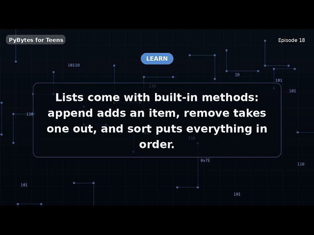 Sorting, Adding, and Removing | Python for Teens #18