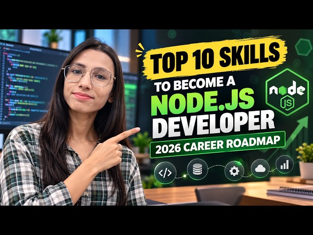 Top 10 Skills You MUST Learn to Become a Node.js Developer in 2026 🚀 | Career Roadmap with Vskills