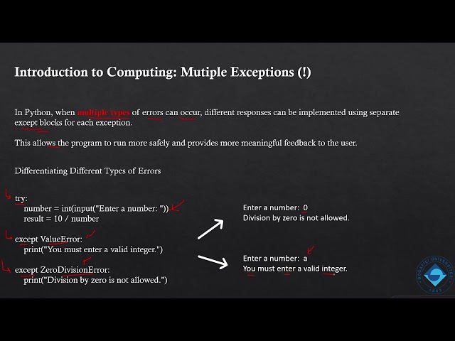 CMPE150 - Week 10 – Exceptions & Error Handling