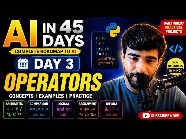Python Operators in One Shot | AI in 45 Days - Day 3 🚀