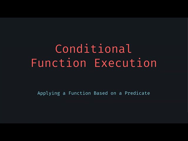Conditional Function Application